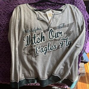 NFL Women's Grey Pullover with Green Stitching